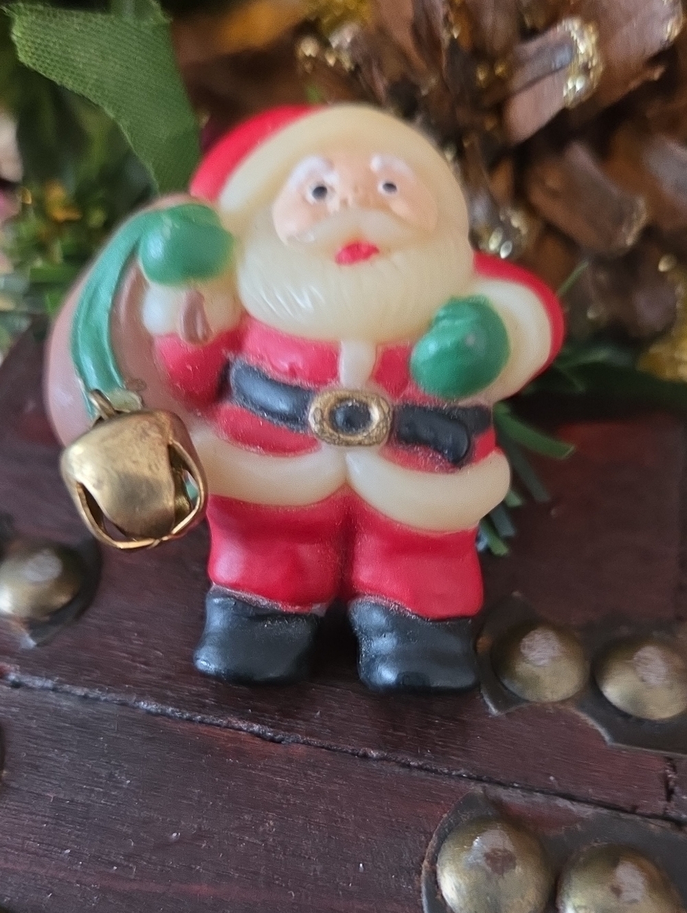 *1960's Vintage EASTER UNLIMITED Festive Santa with Bell Brooch